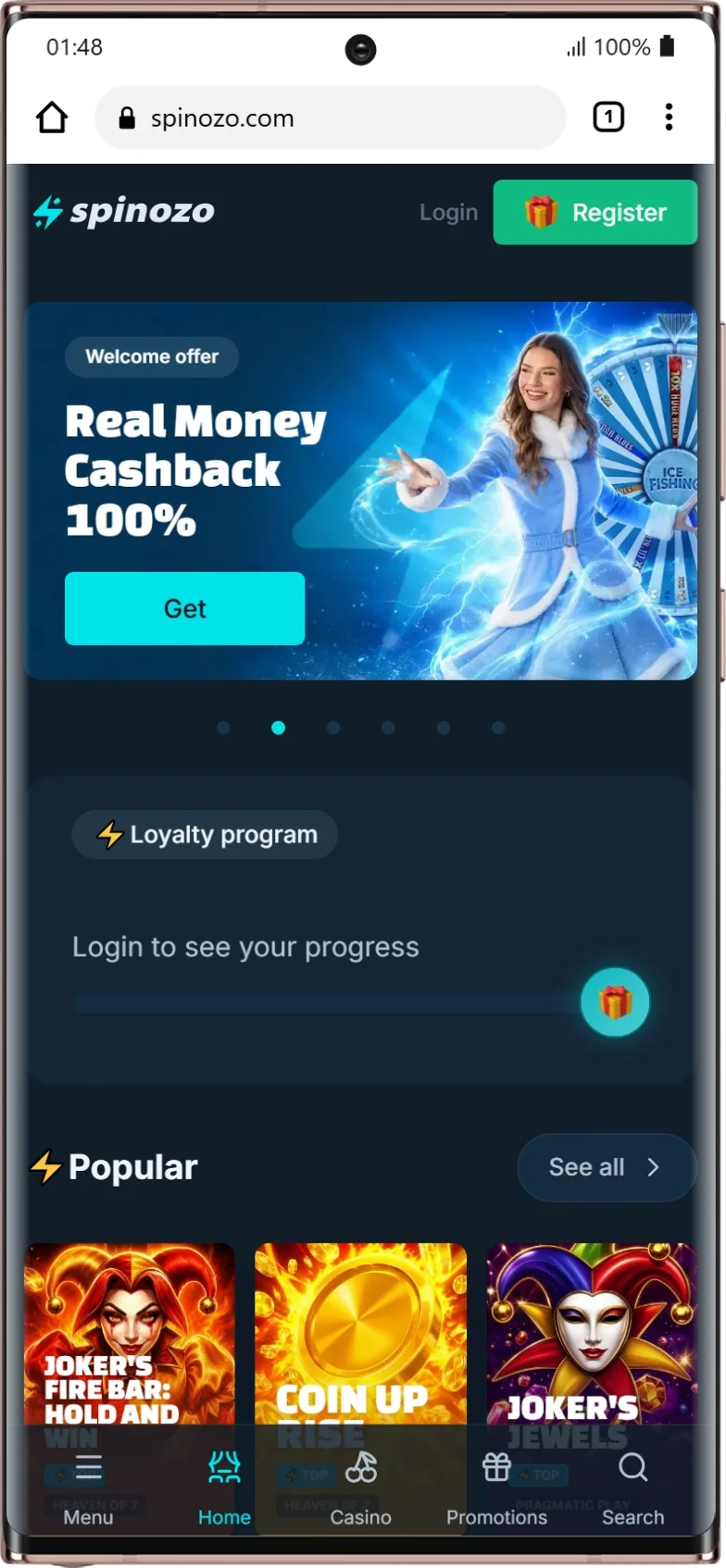 Spinozo Mobile Casino